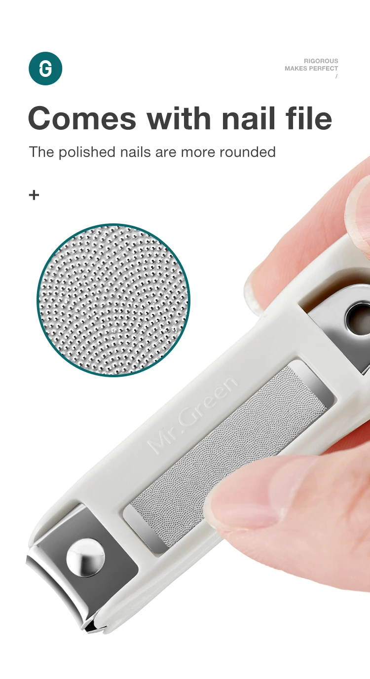 Herr. grün Anti Splash Nagel knipser Fingernagel Cutter abnehmbare Design Nagel trimmer Maniküre Werkzeuge Edelstahl – Detail 8