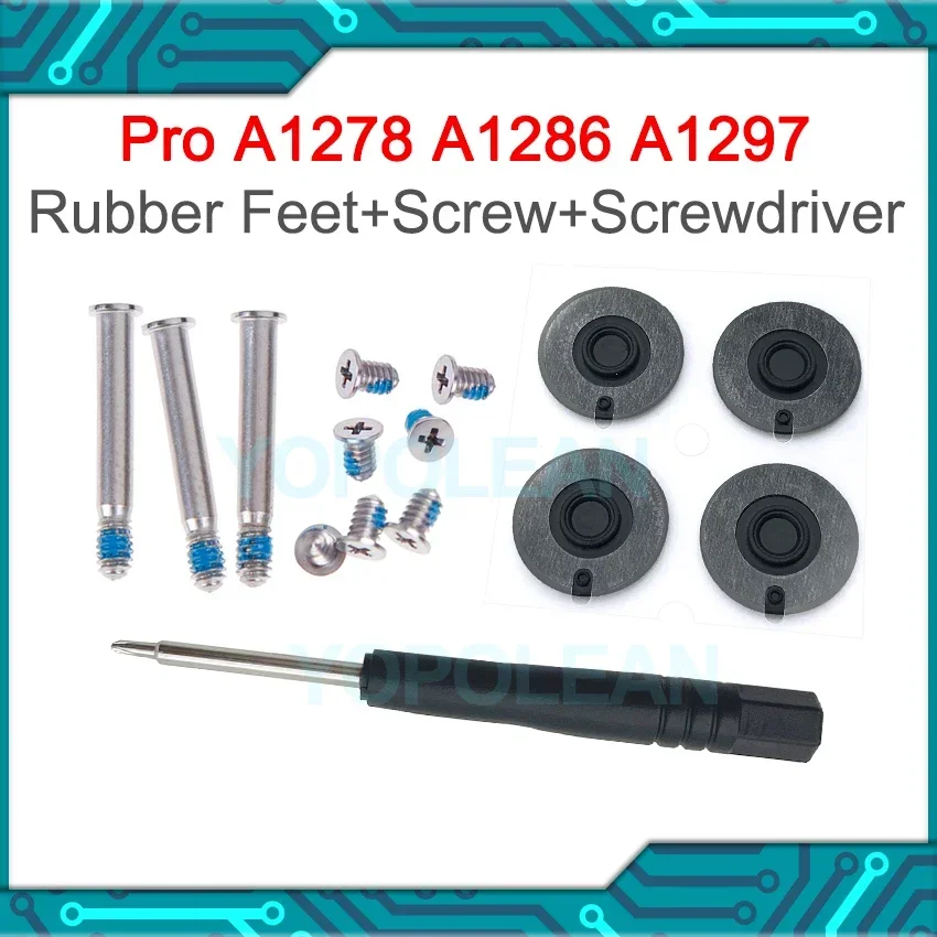 Laptop Rubber Feet New Bottom Case Rubber Feet With Screws Screwdriver For Macbook Pro 13" 15" 17" A1278 A1286 A1297 2008 2009 2010 2011 2012 Years