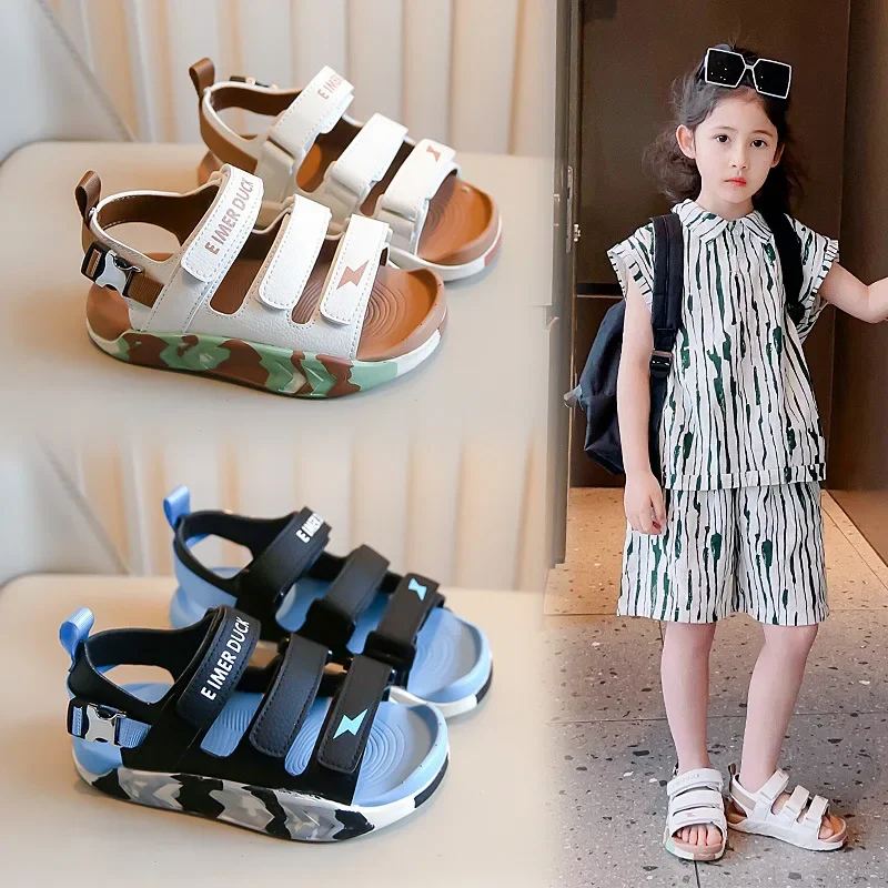 Summer Girls Sports Sandals Boys Beach Shoes Soft Bottom Children Casual Shoes