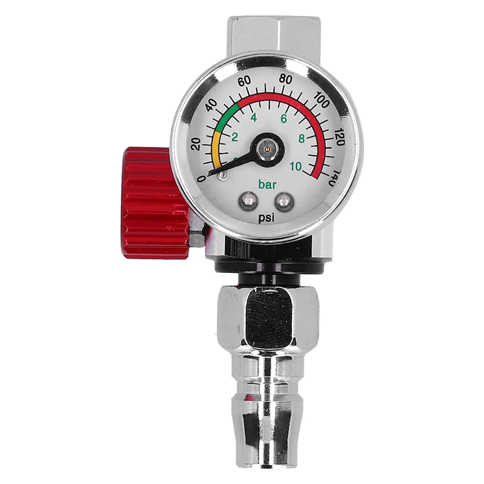 Regulador De Presión De Aire Para Pistola De Pintura | Roscas G1/4 Pulgadas | Manómetro 0-140 PSI | Acero Inoxidable | Para Herramientas Neumáticas