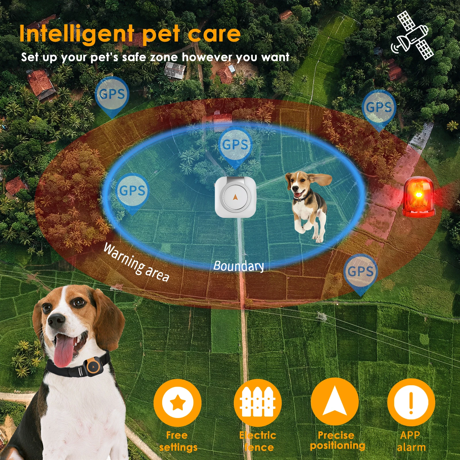 Mini GPS Tracker 4G SIM Card Anti-loss Tracker Neck Collar Real Time Positioning for Dogs Neck Collar