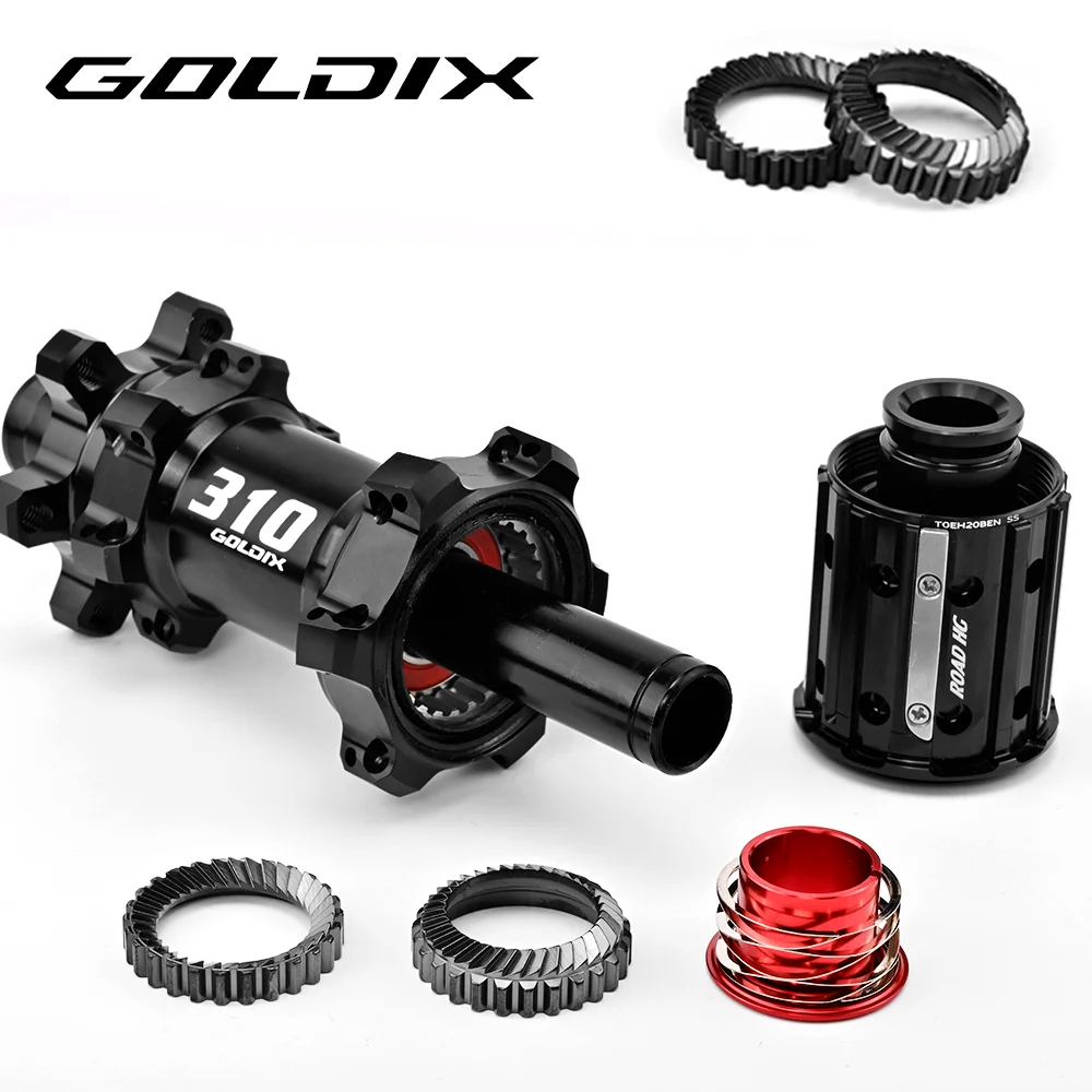 GOLDIX 6볼트 R310 로드 자전거 허브, 24홀, 새로운 36T 래칫, SHIMANO 및 SRAM 10-12단 속도 자전거 액세서리와 호환 가능.