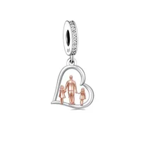 Fit Original Pan Charm Bracelet 925 Sterling Silver Family Father Daughter Mother Son Baby Bead For Making Child Berloque 2
