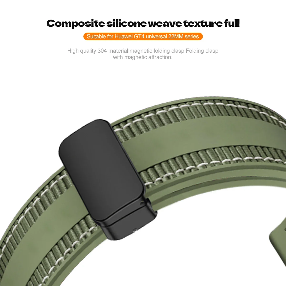 Universal 22mm Silicone & Nylon Woven Smart Watch Strap - Premium Design Bracelet
