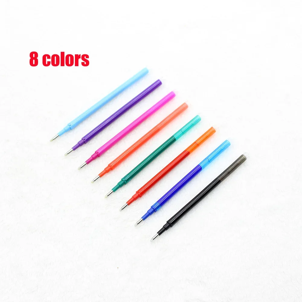 지울 수 있는 펜 리필 0.7mm /0.5mm, 블루 블랙 8 색 잉크 지울 수있는 펜 리필 막대, 쓰기 학교 사무용품 문구