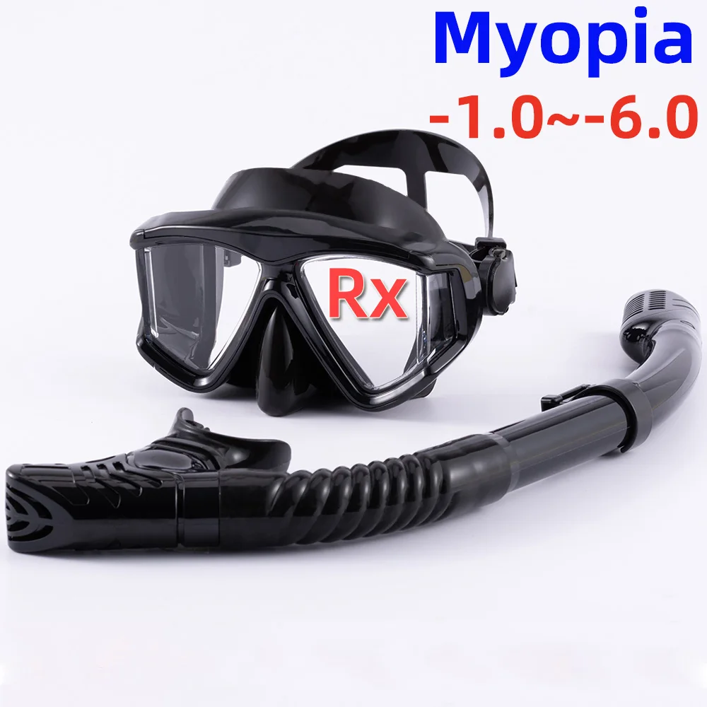 Snorkel Set Diving Mask Swimming Goggles Diving Goggles Snorkeling Diving Mask Adults Youth -1.0To-6.0