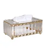 Crystal Glass Tissue Box Cover Home Hotel Car Pen Holder Tools Cosmetic Accessories Desktop Storage Racks Decoration Paper Towel 3
