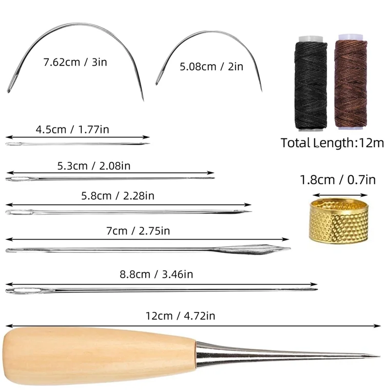 A45G-11 Pcs Leather Sewing Tool Kit, Leather Craft Stitching Sewing Kit For DIY Crafts Canvas Repair