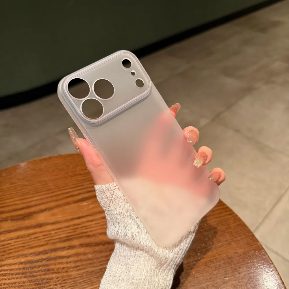 Luxury Frosted White Slim Matte Phone Case with Transparent Bumper