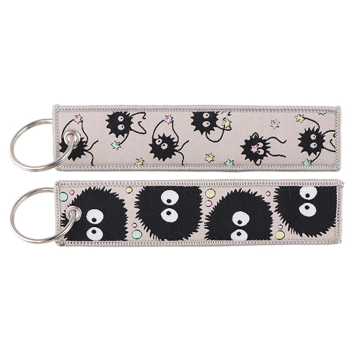 Anime Movie Embroidery Key Fobs White Dragon Key Tags Keychains for Motorcycles Cars Keyring Cosplay Accessories Fans Gifts