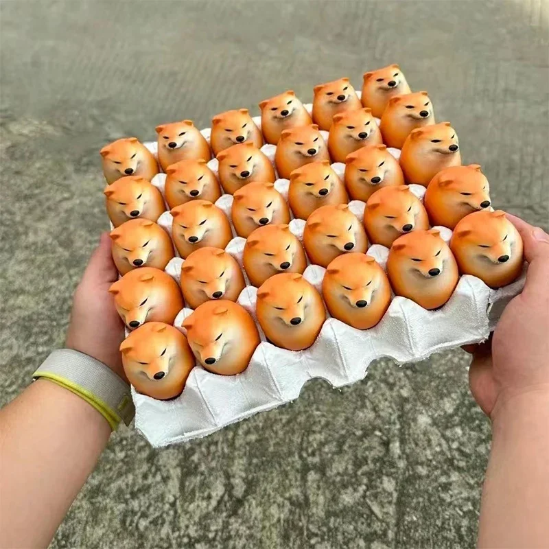 Creative Shiba Inu Realistic Shape PVC Desk Decor Dog & Egg Union Decorations For Home Offices Fun Christmas Gifts_voghion.com