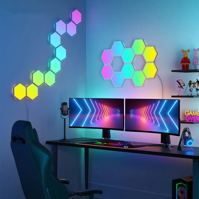Smart LED Hexa Light Panels RGB APP Control Hexagon Wall Light Music Sync  Ambient Lamp for Living Room Bedroom Gaming - AliExpress