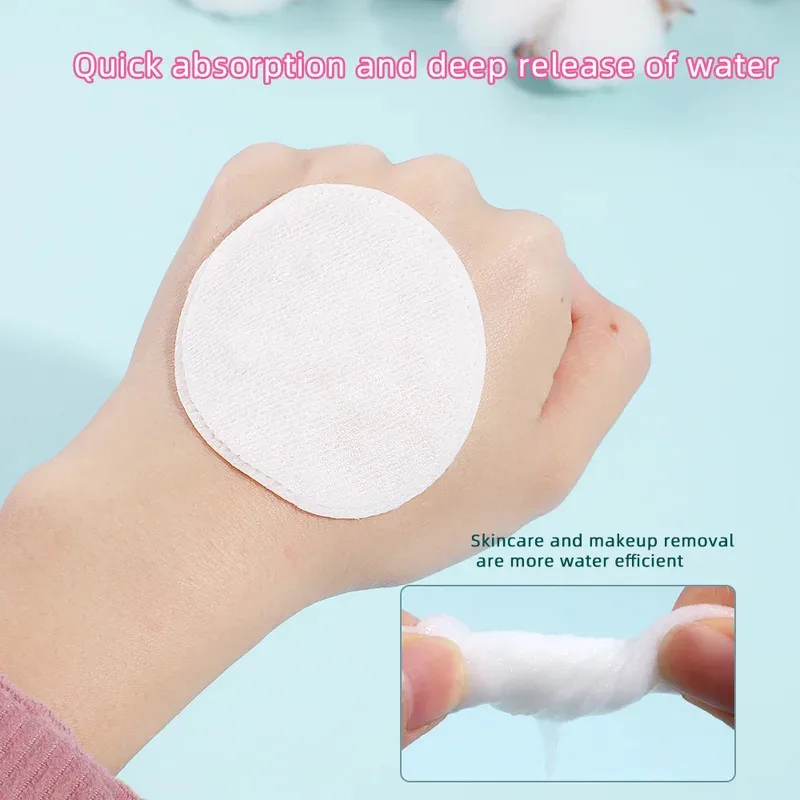 Makeup Remover Pads 100pcs Soft Breathable Circular Makeup Remover Pads Double-sided Textured Cotton Pads For Daily Facial Cleansing
