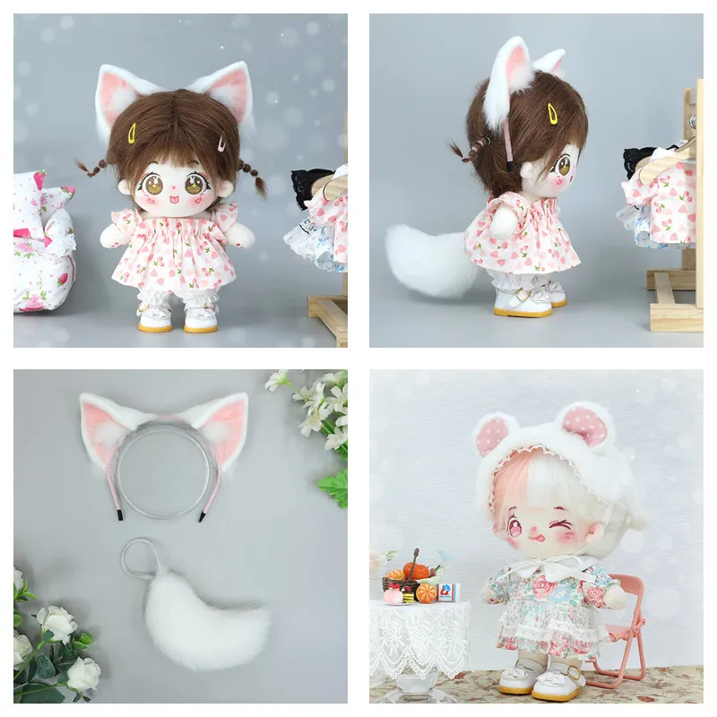 

2 шт./комплект, кукольная одежда с ушками и хвостом, 20 см