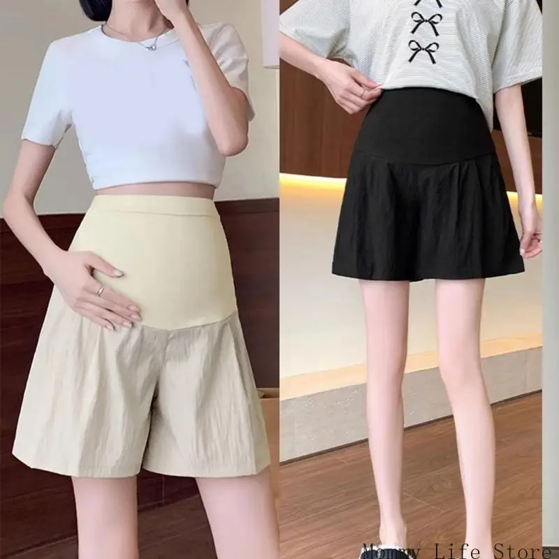 Trendy Pregnancy Shorts Smooth Fabric And Flexible Waist Short Trousers For Daily Comfort During Pregnant