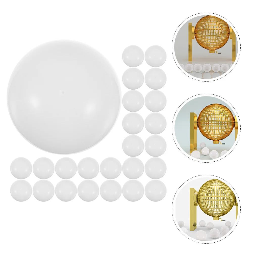 40 Pcs Lottery Balls Hollow Spheres Openable Raffle Drawing Balls Lightweight Bingo Entertainment Game Reusable Pvc White