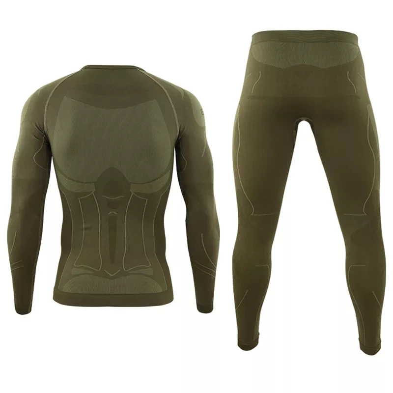 Seamless Tight Tactical Thermal Underwear Men Outdoor Sports Function Breathable Training Cycling Thermo Underwear Long Johns 4