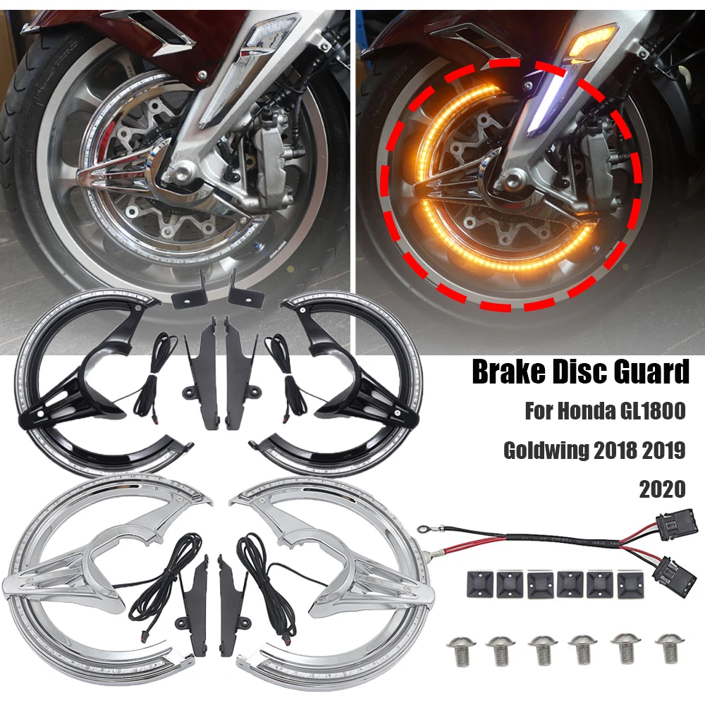 

NEW Motorcycle Accessories Chrome Black Brake Disc Rotors Covers LED Cornering Lamp For Honda GL1800 Goldwing 2018 2019 2020