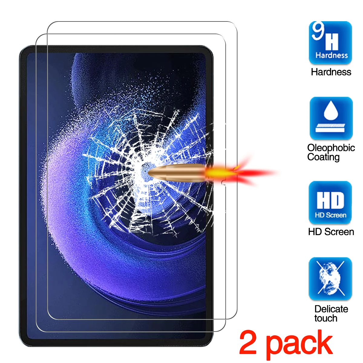

2 Pieces Screen Protector For Xiaomi Pad 6 (11.0") 2023 Touch Sensitive Tempered Glass Protective Film