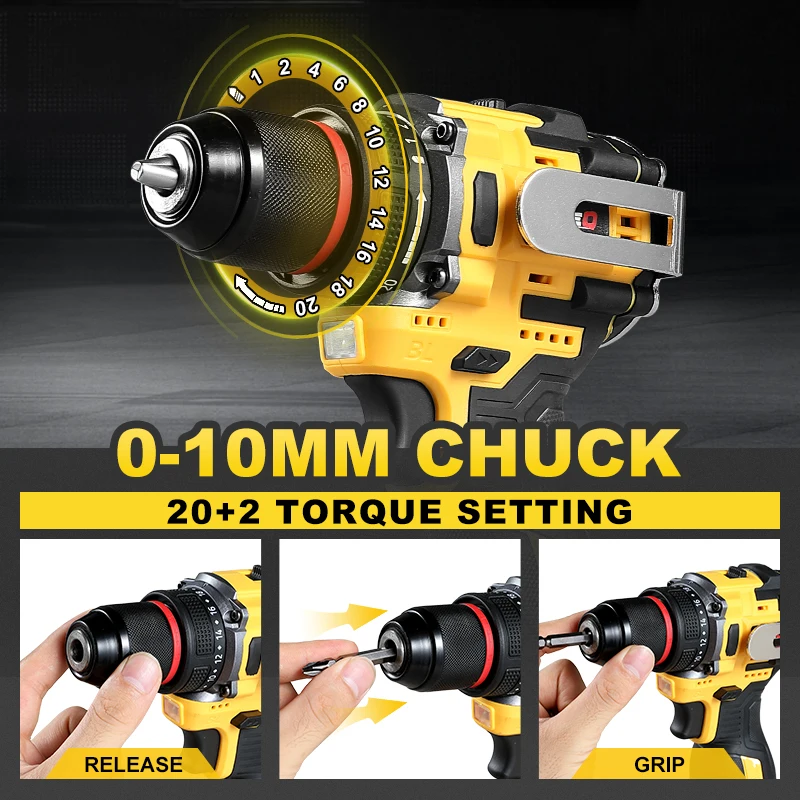 BABEQ 16.8V Brushless Electric Drill 80NM 2 IN 1 Cordless Drill 10MM Chuck Mini Electric Screwdriver Tools Lithium Ion Battery 4