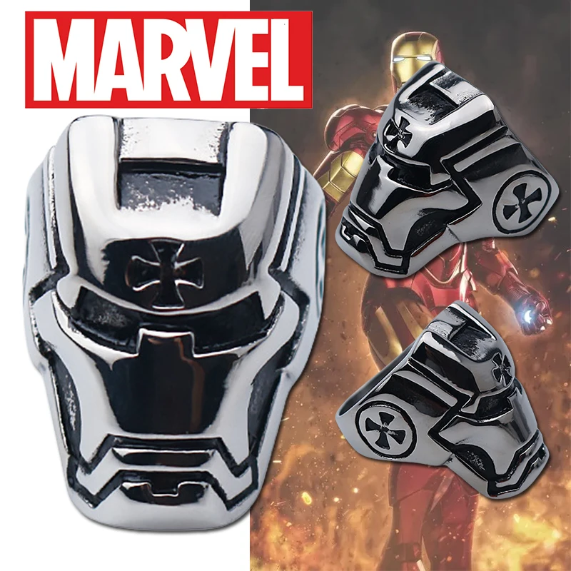 New Marvel Iron Man 3 Mask Ring Fashion Trend Creative Men'S Women'S Jewelry Cartoon Anime Periferiche Anello In Acciaio Inossidabile Regalo