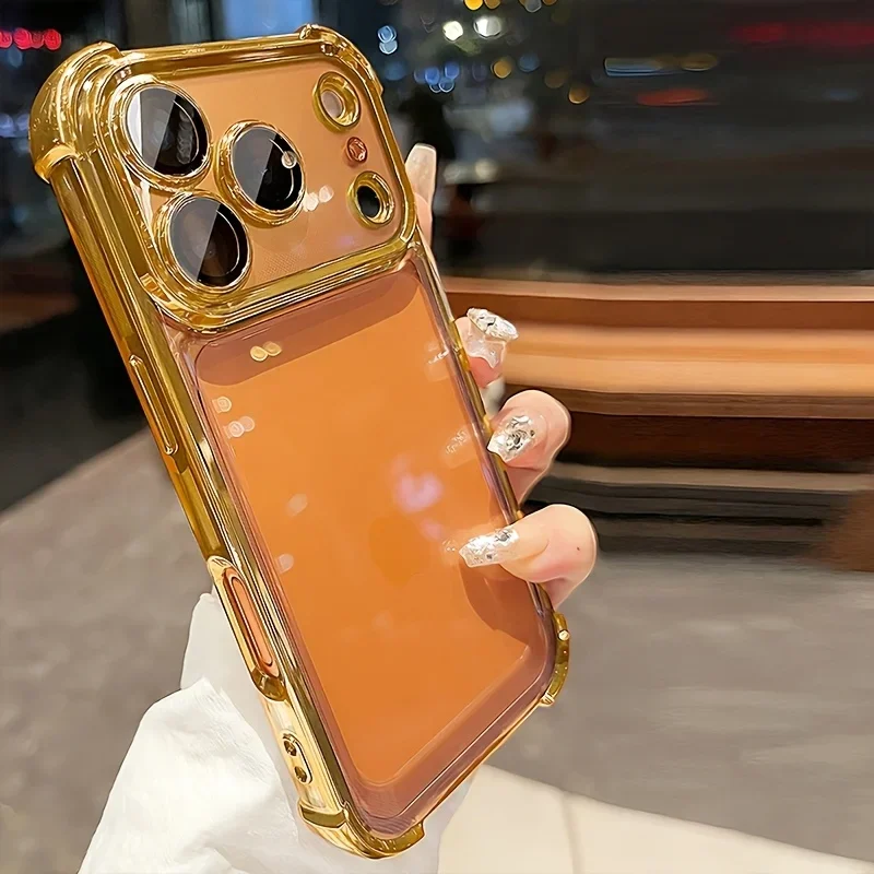 Deluxe Transparent Shockproof Phone Case with Lens Protector and Soft Bumper
