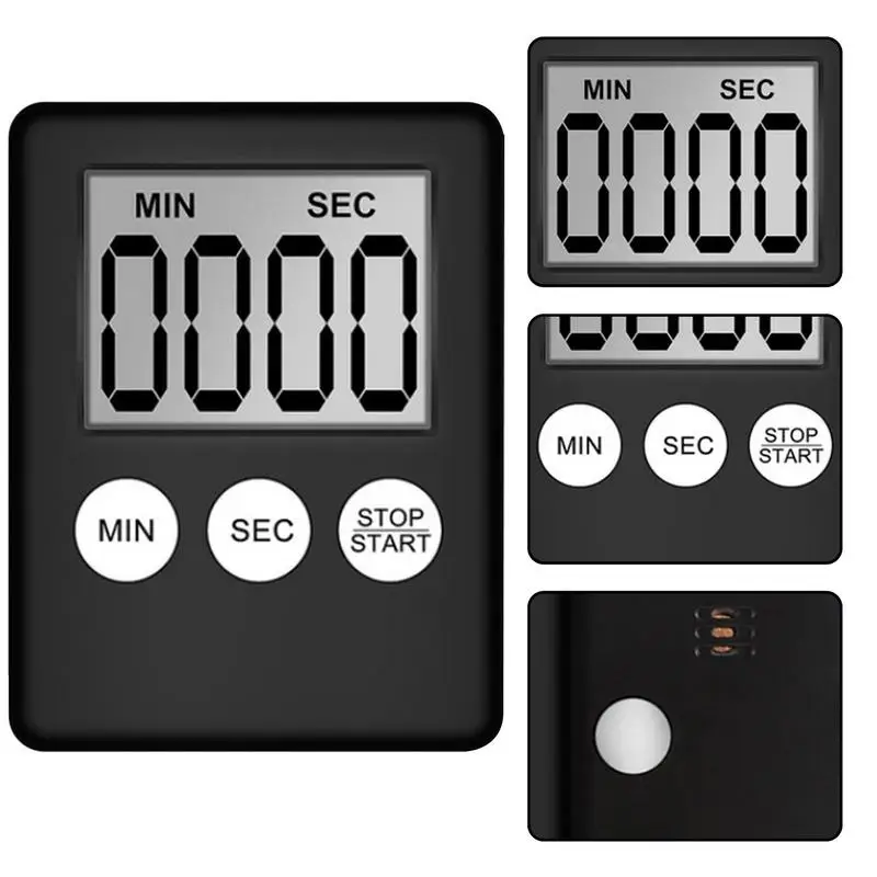 1Pc Timer Super Thin Cooking Baking LCD Digital Screen Square Cooking Count Up Countdown Kitchen Timer Alarm Clock Kitchen Tool 4
