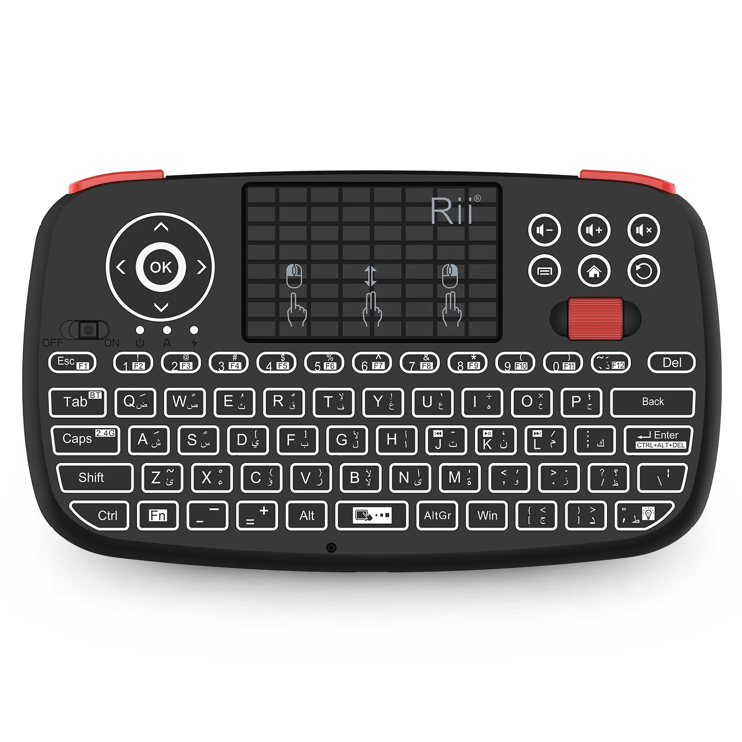 Rii i4 Mini BT Wireless Keyboard With Touchpad 2.4GHz Backlit thumbnail 5