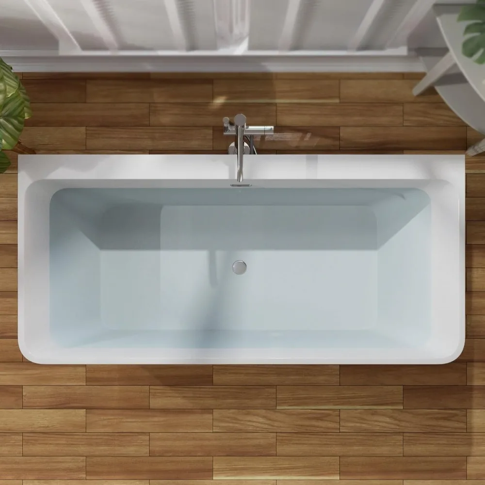 67" Luxury Acrylic Soaking SPA Tub Modern Bathtubs Model 67FT1516, White Bathtubs 2