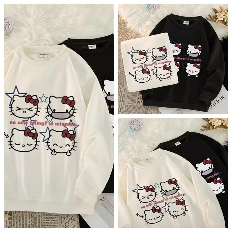 

Шармы модель игрушечной девочки свитер с круглым вырезом My Melody аниме кавайный принт Свободный Топ с длинным рукавом сохраняющий тепло студент Y2k