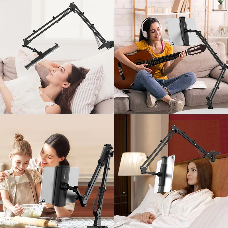 Metal Tablet Stand 360 ° Braço Longo Tablet Smartphone Cama Área de Trabalho Suporte Preguiçoso Suporte Microfone Braço Boom 4.612.9 Ulanzi-t2 - Image 5