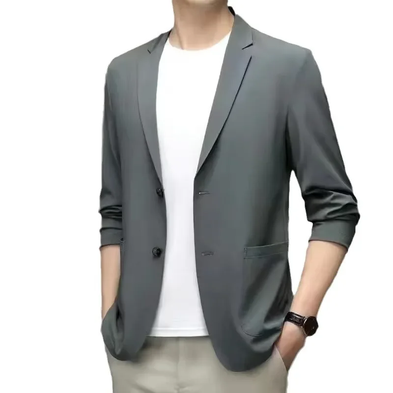 Men's Western-style Solid Color Suit Top Casual Business Wear Jacket New Spring Style Blazer For Men Fashionable Gentleman blazer jacket