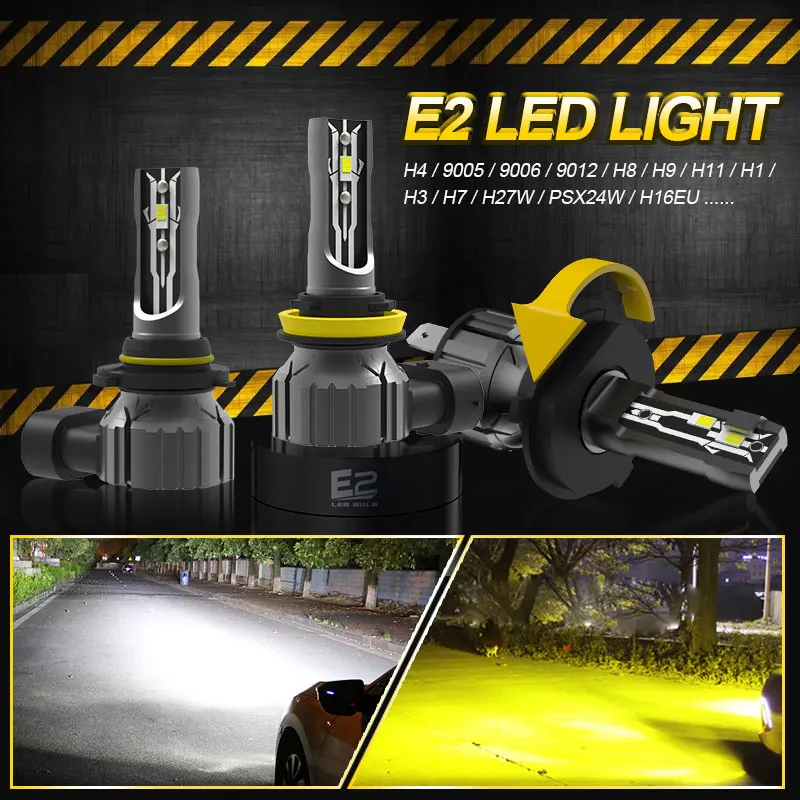 2pcs LED Headlight Light H4 H7 Canbus LED H8 H9 H11 H16(JP) H1 H3 H10 9005 HB3 9006 HB4 Hir2 9012 9003 H27W Car Turbo Fog Lamp hid lights for car