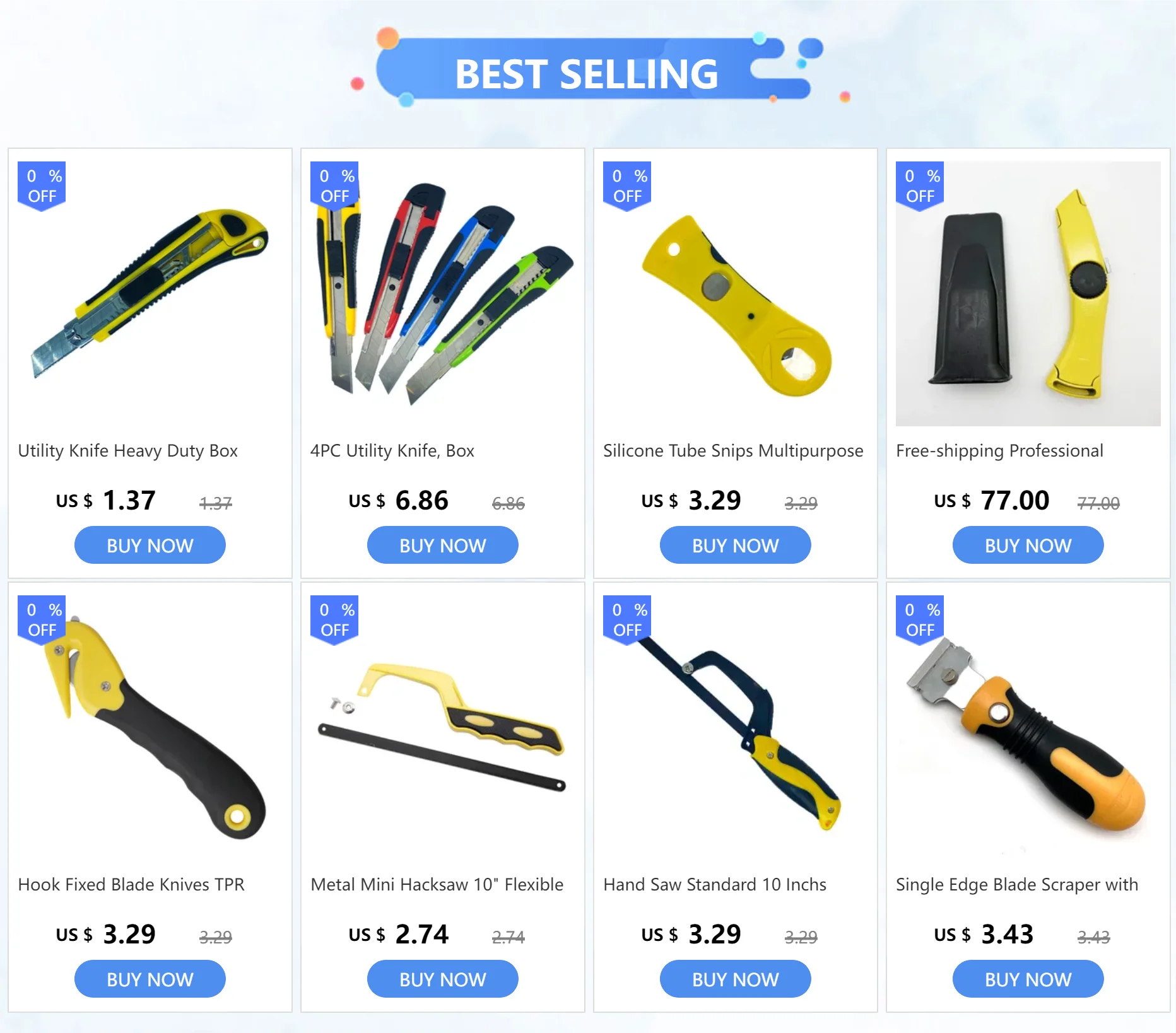 Description Picture 2 of item1PC Hook Fixed Blade Knives TPR Safety Knife Box Carton Opener ABS Ergonomic Plastic Handle Multifunction Cutting Tools Cutter