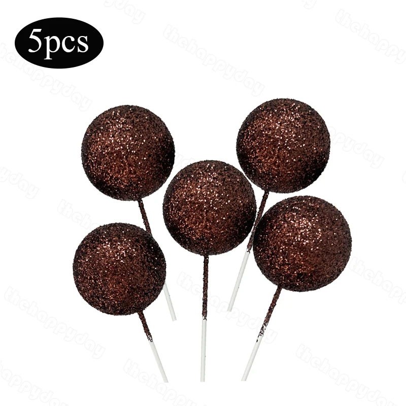 Vibrant Glitter Ball Cake Toppers
