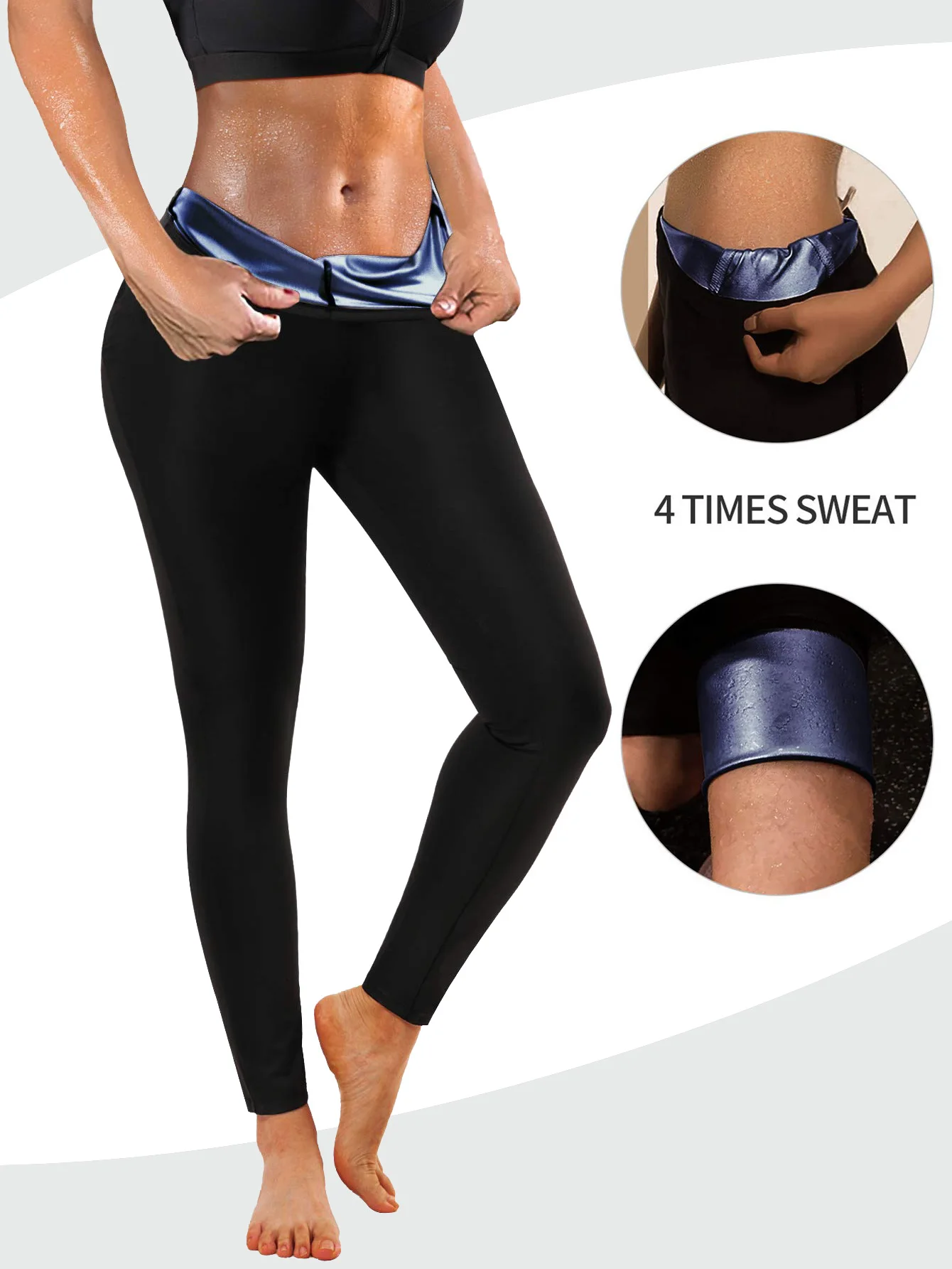 

Amazon Women's Sports Sweating Sweat Suit Yoga Sauna Corset Sweat Pants Fitness Body Shapewear Cropped Shapepants