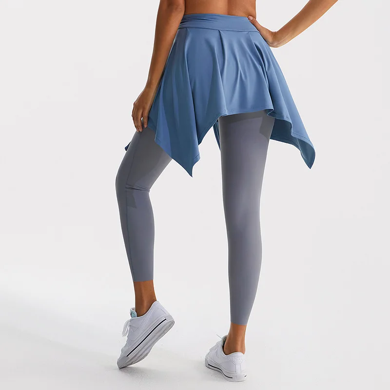 Sports Yoga Short Skirt Zumba Ballet Dance Pilates Hip Cover Clothes Fit Workout Golf Horse Anti-glare Straps Towel Wear Women