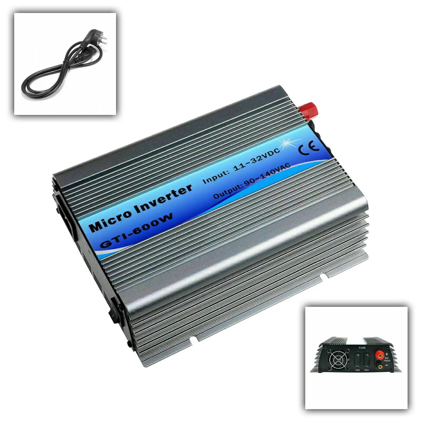 

120-600W 50Hz/60Hz Auto MPPT Solar Grid Tie Microinverter DC22-60V To AC230V Pure Sine Wave Inverter Fan Cooling