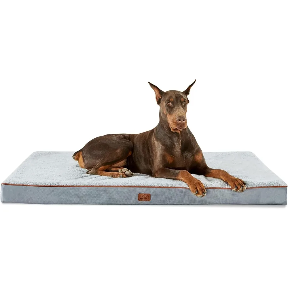 Bedsure Jumbo Dog Bed for Large Dogs-XXL Orthopedic Dog Beds with Removable Washable Cover, Egg Crate Foam Pet Bed Mat,
