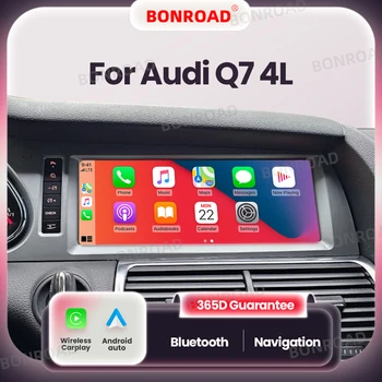 Radio para Auto BONROAD con CarPlay y Android Auto, Reproductor Multimedia con Pantalla Táctil para Audi Q7 4L 2005-2015 MMI 2G 3G con Navegación GPS 1
