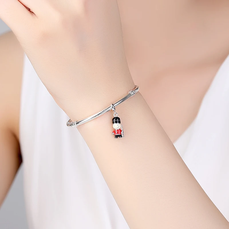 Original 925 Sterling Silver Charms Love London Bus Guard Pendant Beads Fit Pan Brand Bracelets Necklaces Women DIY Jewelry 6
