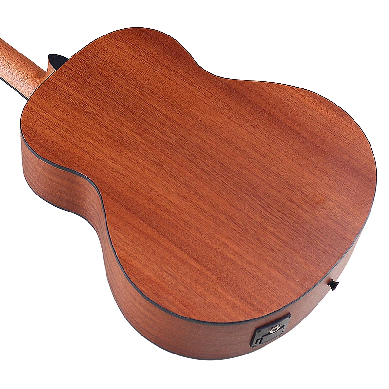 Solid Wood Top Guitar with EQ Matte Finish Electric Folk Guitar 6 Strings Vintage Color