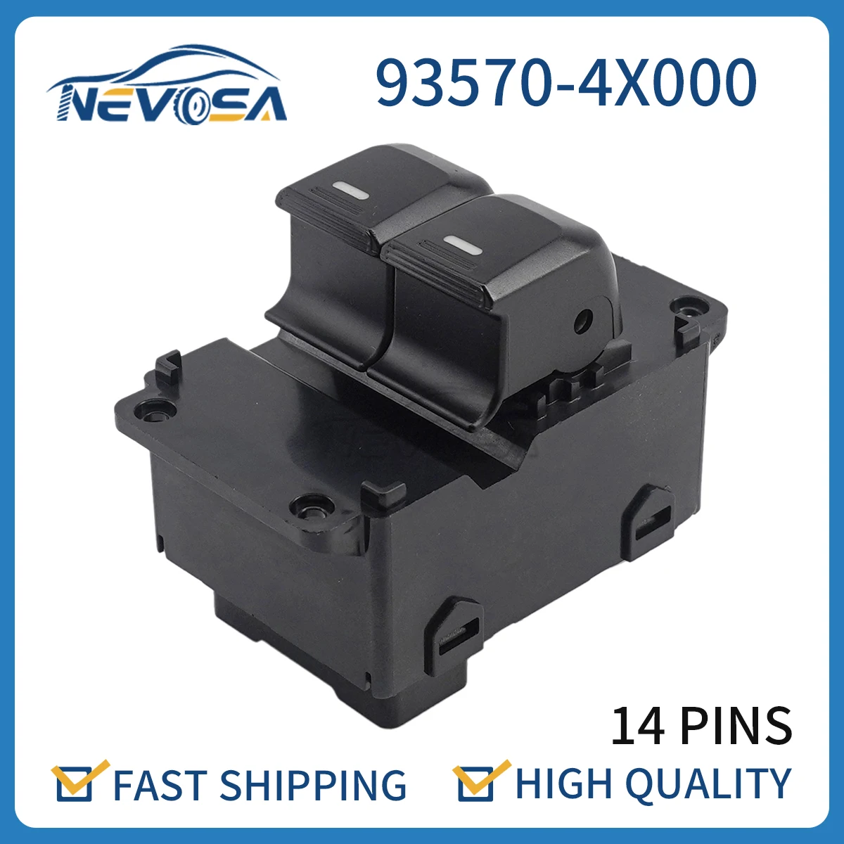 

Nevosa For Kia K2 Rio 3 2011-2017 2 Door Electric Power Window Master Control Switch Button 93570-4X000 935704X000 14 Pins