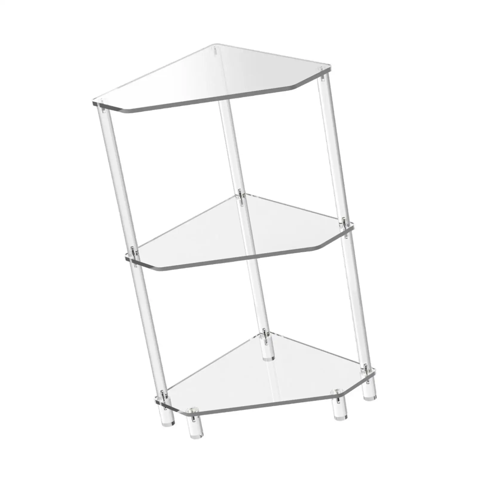 Acrylic Corner Side Table, Corner Shelf Stand, Easy to Clean End Table, 3 Tier for Home Bedroom Small Space Bedside Acrylic Corner Side Table, Corner Shelf Stand, Easy to Clean End Table, 3 Tier for Home Bedroom Small Space Bedside