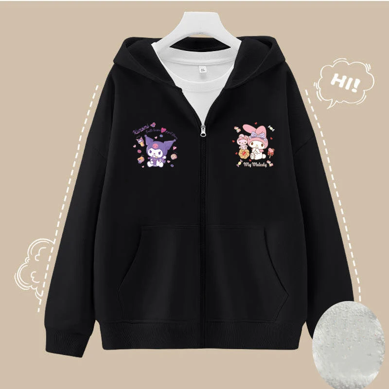 

Sanrio Cinnamoroll Kuromi аниме кавайное пальто с длинным рукавом милый My Melody Детская куртка с капюшоном одежда прекрасный подарок для детей