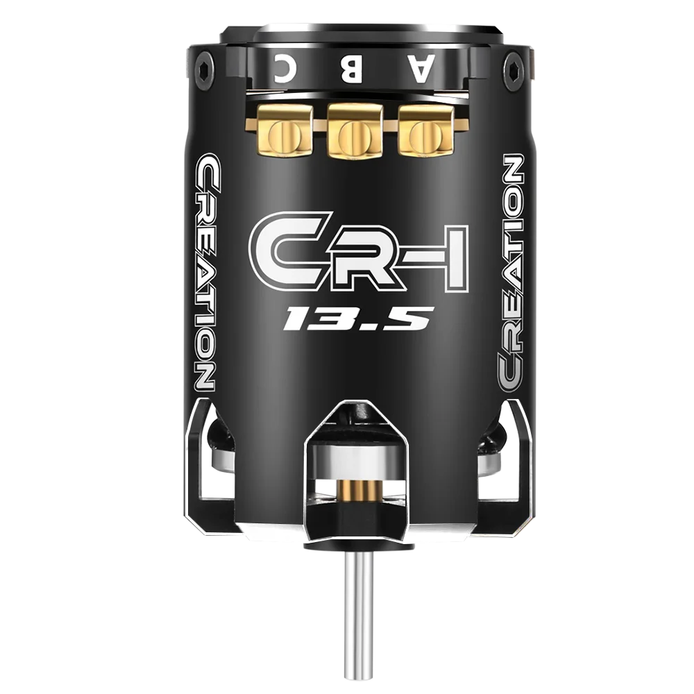 Moteur Brushless 3652 17.5T pour voiture RC 1/12, connecteurs et câbles visibles.