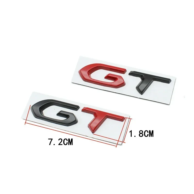 금속 GT 스타일링 로고 자동차 트렁크 배지 엠블럼 스티커, 자동차 바디 데칼, 기아 푸조 폭스바겐 포드 스티커 액세서리, 1 개