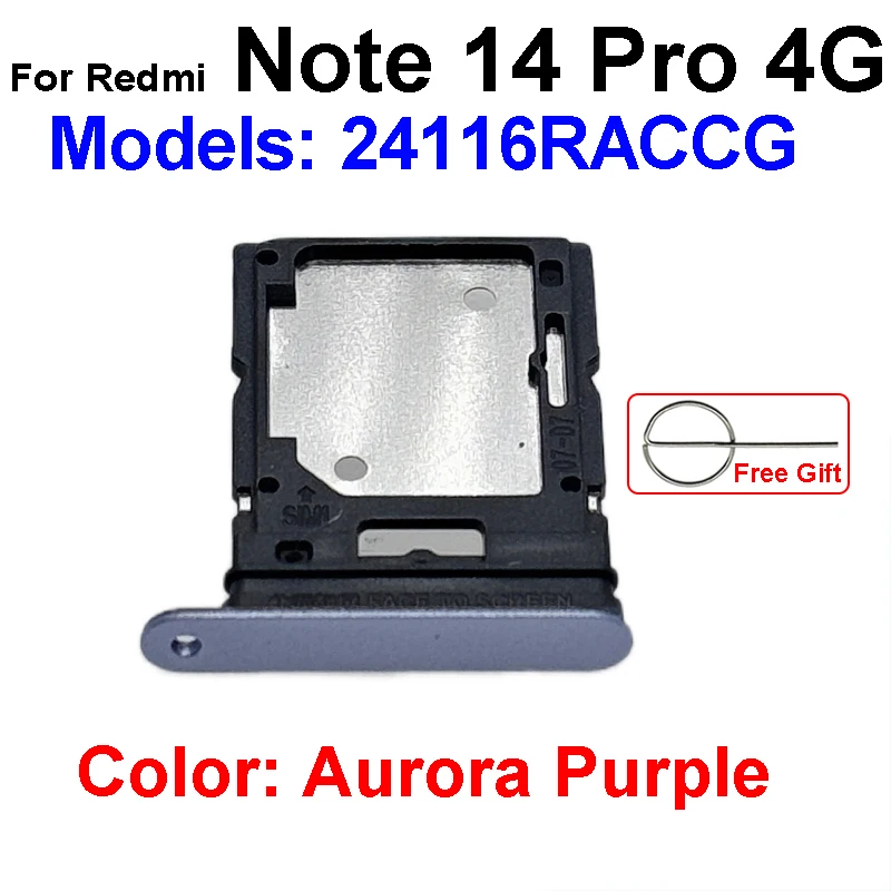 Sim Card Tray Adapter For Xiaomi Redmi Note 14 Note 14 Pro 4G 5G