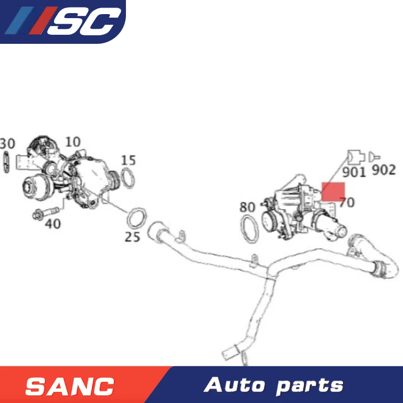 2702000415 2702000315 2702000615 Coolant Thermostat For Mercedes Benz W117 CLA220 W176 A180 A200 W246 B180 B200 W156 GLA200/250