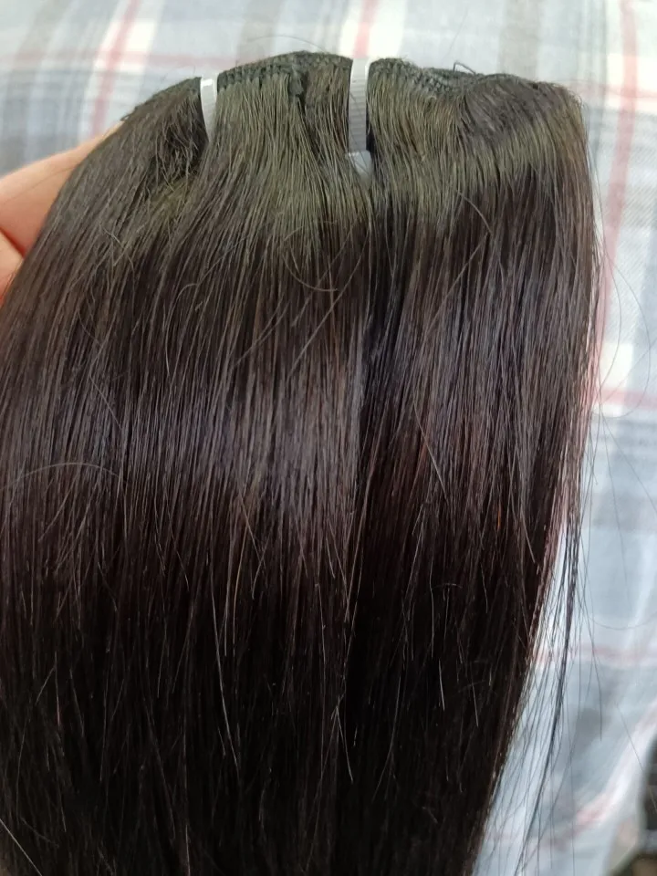 Clip in hårförlängning Människohår rakt hårstycke Naturligt hårförlängning Helt huvud Clip In Natural Hair Clip photo review